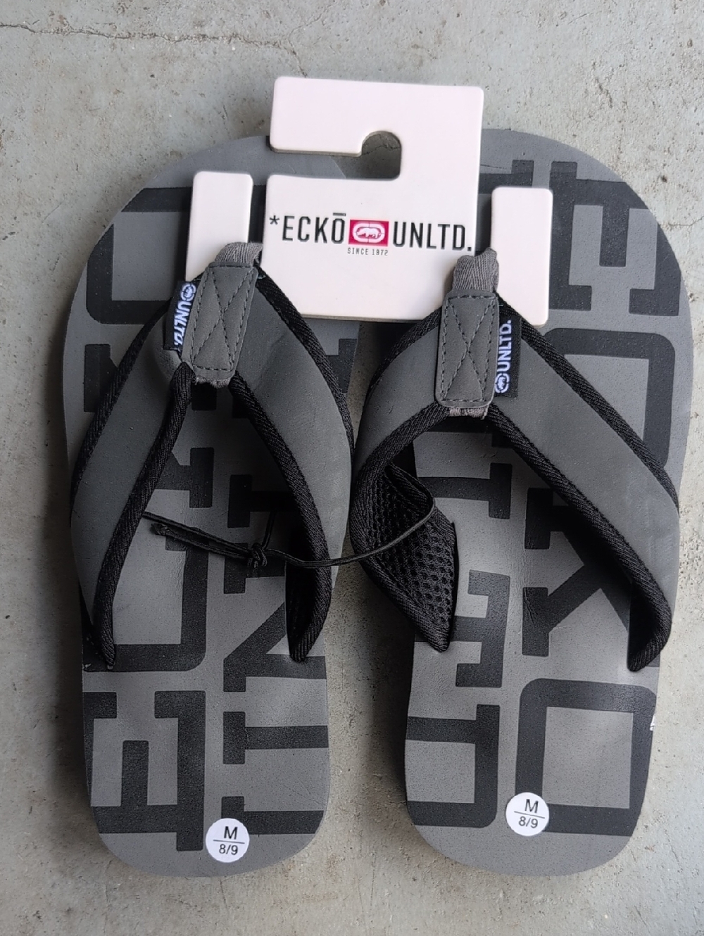 Ecko Unlimited Gray and Black Men's Flip-Flops